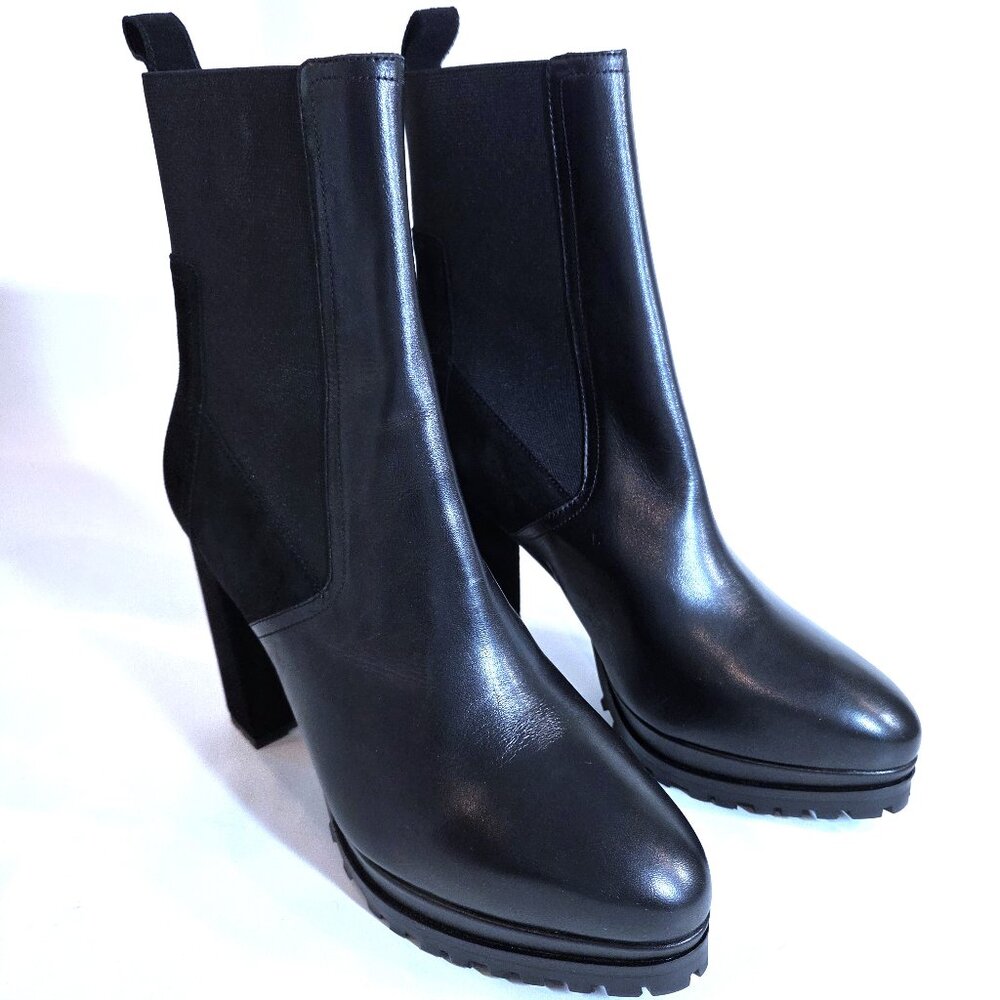 NWOT All Saints Sahara Leather & Suede Heeled Booties Size 41